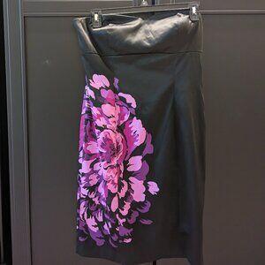 Satin Tube Dress with Purple Flowers